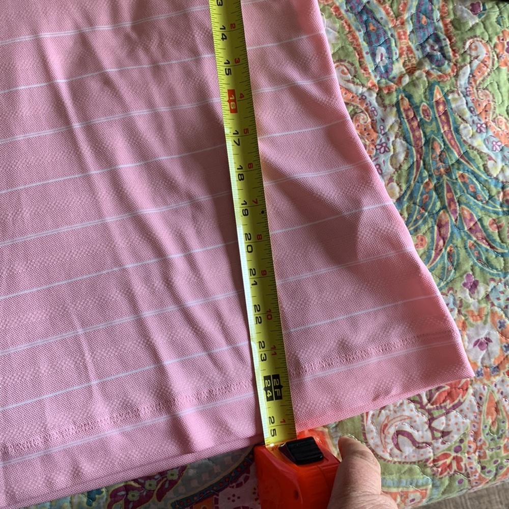 Nike Golf Dry Fit Medium Palm Springs Short Sleeve Pink and white stripp… - Picture 14 of 15